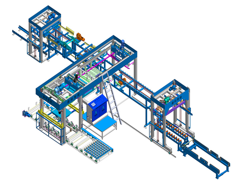 Empilhadeira automática com máquina de embalagem rotativa inferior em tiras