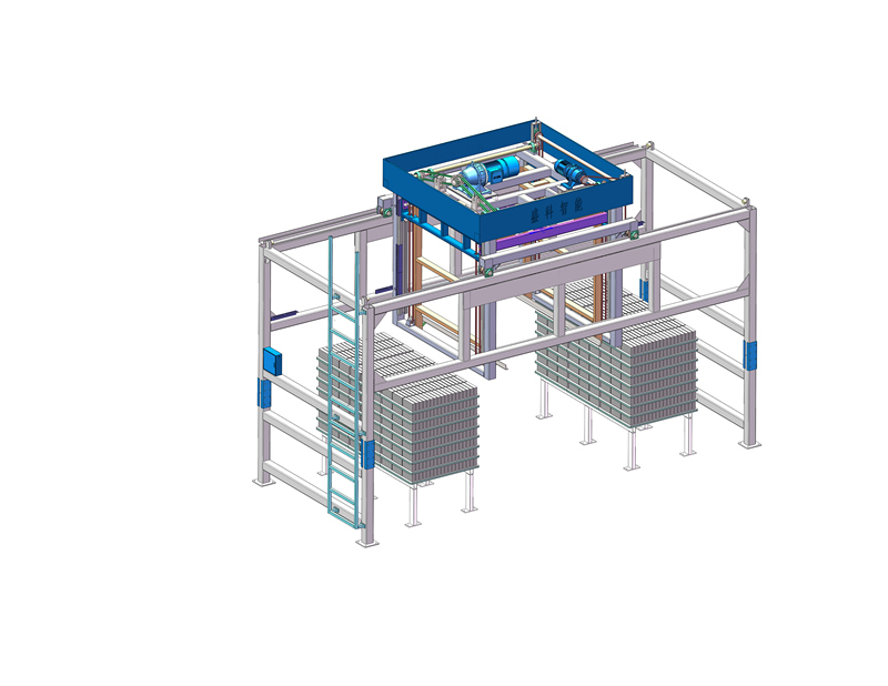 Paletes com máquina de empilhamento de blocos