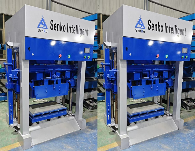 Máquina de fabricação de blocos controlada por botões manuais