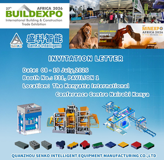 A Senko Intelligent Equipment Manufacturing Co., Ltd. apresentará soluções para fabricação de tijolos e blocos na BUILD EXPO 2026 em Nairóbi.